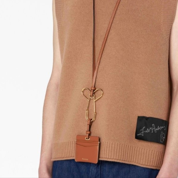 JW ANDERSON Safety Pin Leather Card Holder - UNISEX - Picture 2 of 8